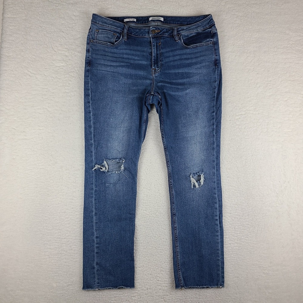 VIGOSS Jeans‎ Womens 18 Blue Marley Skinny Distress Medium Wash Denim